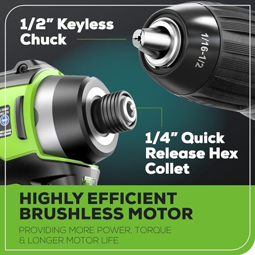 Greenworks 24V Cordless Drill and Impact Driver Kit