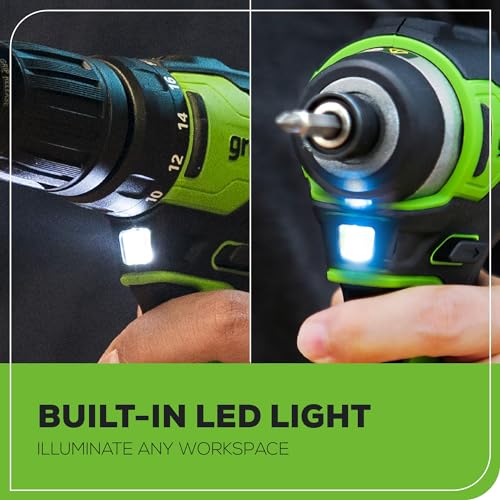 Greenworks 24V Cordless Drill and Impact Driver Kit