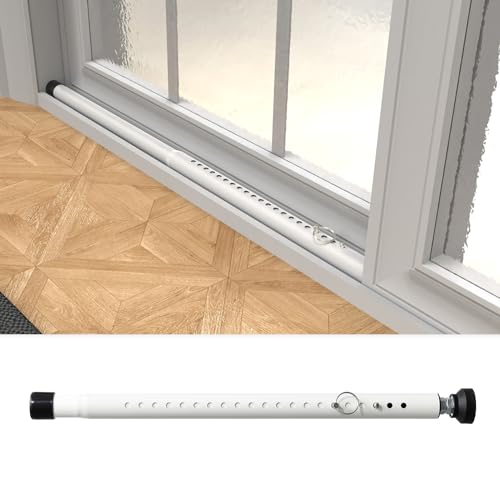 Adjustable Sliding Door Security Bar - White