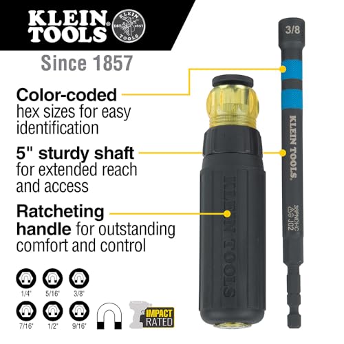 Klein Tools Ratcheting Hollow Nut Driver Set