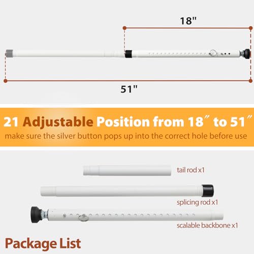 Adjustable Sliding Door Security Bar - White