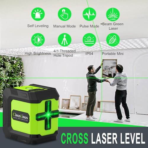 CinusLinus 100Ft Self-Leveling Cross Line Laser Tool