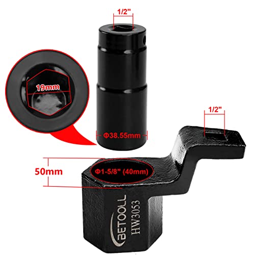 BETOOLL 19mm Harmonic Balancer Socket & Crankshaft Pulley Wrench