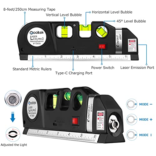 Qooltek Laser Level Tool with Tripod and Battery