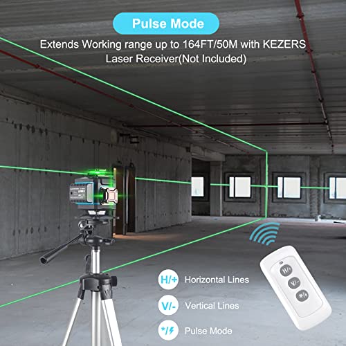 KEZERS 360° Green Laser Level with Remote Control