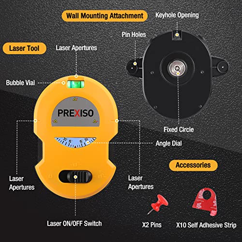 PREXISO Multi-Surface Laser Level with Wall Mount
