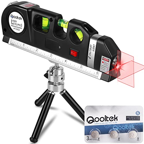Qooltek Multipurpose Cross Line Laser Level with Tripod