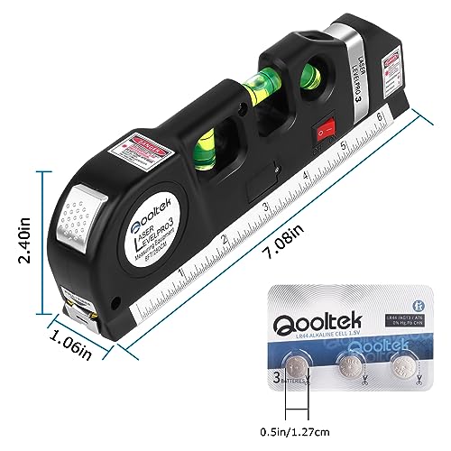 Qooltek Multipurpose Cross Line Laser Level with Tripod