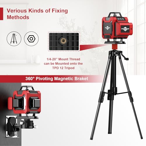 4D Self-Leveling Laser Level with Tripod and Batteries