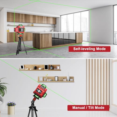 4D Self-Leveling Laser Level with Tripod and Batteries