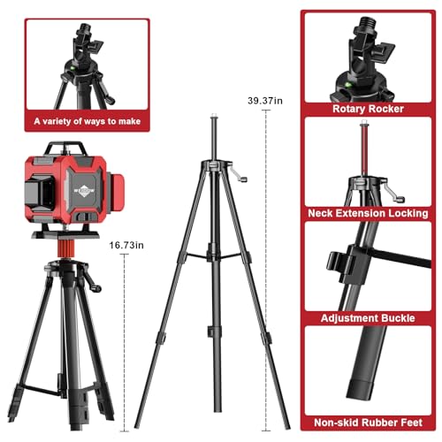 4D Self-Leveling Laser Level with Tripod and Batteries