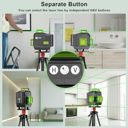 16-Line Green Laser Level with Tripod and Batteries