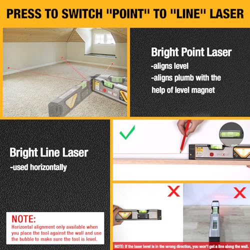 PREXISO 2-in-1 Laser Level with Spirit Level