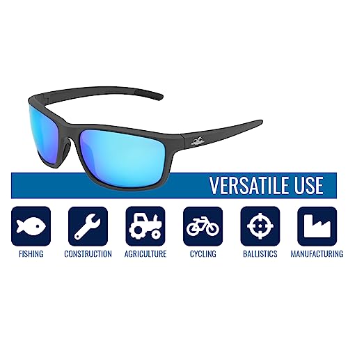 Bullhead Safety Crevalle Safety Glasses - Blue Mirror Lens