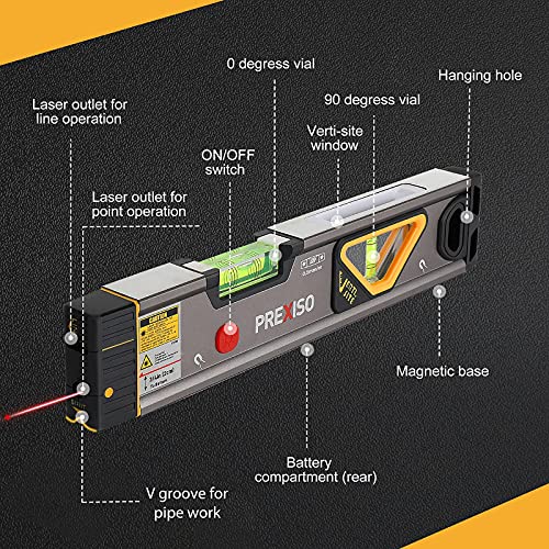 PREXISO 2-in-1 Laser Level with Spirit Level
