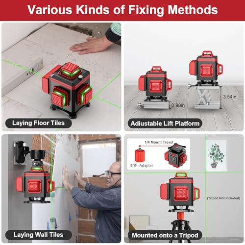 16-Line 4D Green Laser Level with Batteries