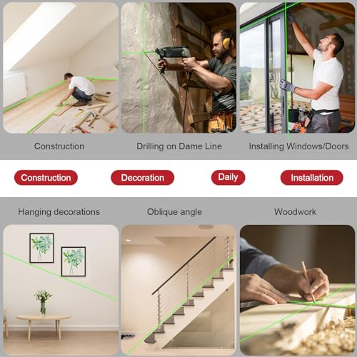 16-Line 4D Green Laser Level with Batteries