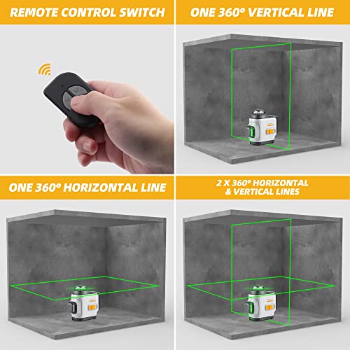 URASISTO 2 x 360 Green Beam Laser Level