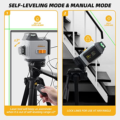 URASISTO 2 x 360 Green Beam Laser Level