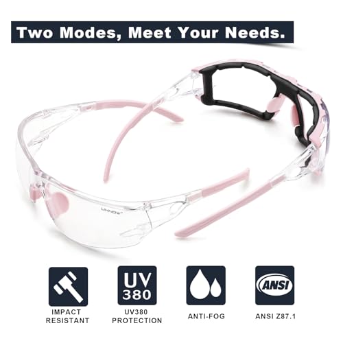 UKNOW Wraparound Safety Glasses with Anti-Fog Lenses