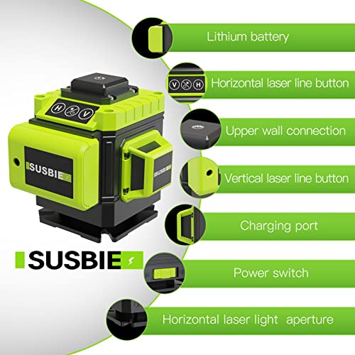 Susbies 3x360° Green Laser Level Tool