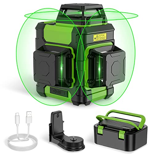 Huepar 3D Green Beam Laser Level with Bracket
