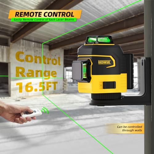 IKOVWUK 2x360° Self-Leveling Green Laser Level Kit