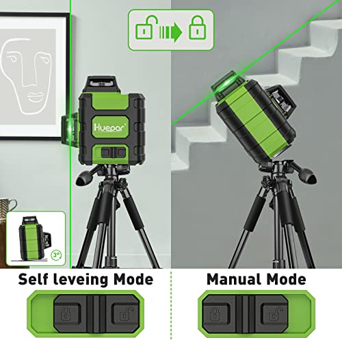 Huepar 3D Green Beam Laser Level with Bracket