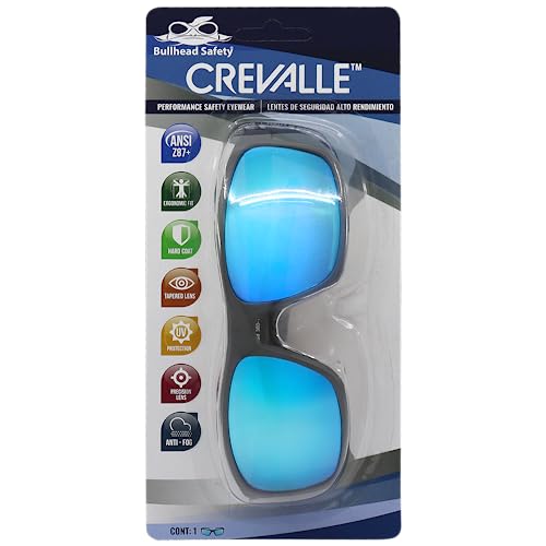 Bullhead Safety Crevalle Safety Glasses - Blue Mirror Lens