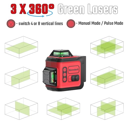Revvstark 3D Cross Line Laser Level Kit