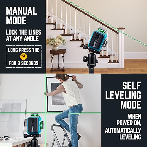 KEZERS 360° Green Laser Level with Remote Controller