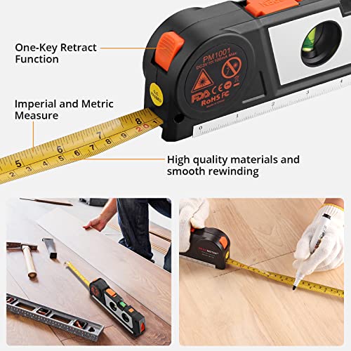 Neoteck Laser Level with Tape Measure and Bubble