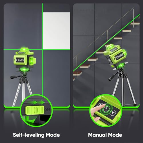Elikliv 4D Green Cross Line Laser Level