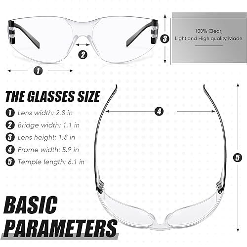 Chumia 100 Pairs Bulk Safety Goggles Eye Protection