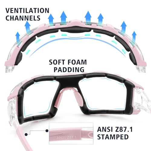 UKNOW Wraparound Safety Glasses with Anti-Fog Lenses