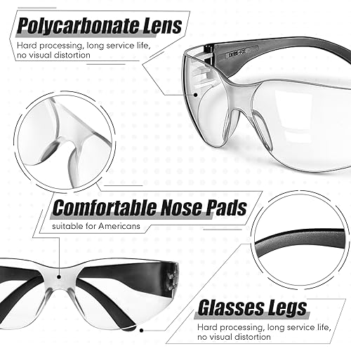 Chumia 100 Pairs Bulk Safety Goggles Eye Protection
