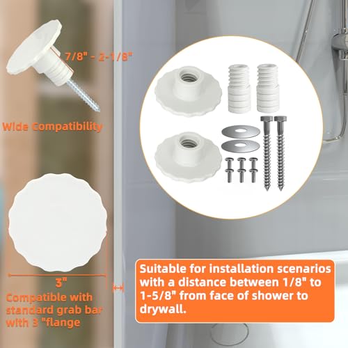 Fiberglass Shower Grab Bar Mounting Kit with Anchors