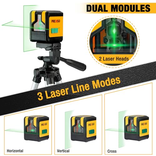 PREXISO 100Ft Green Laser Level with Tripod