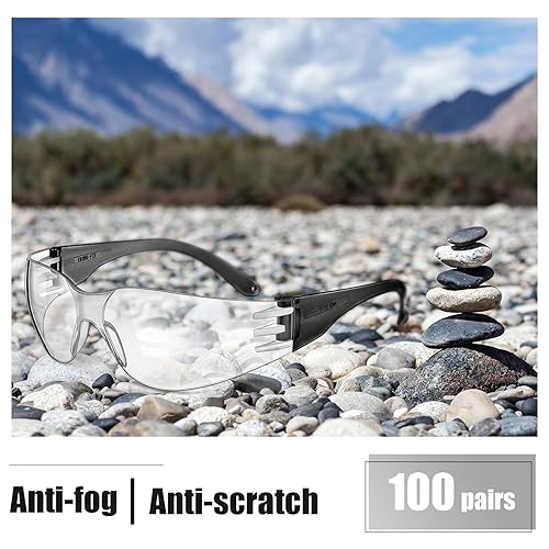 Chumia 100 Pairs Bulk Safety Goggles Eye Protection