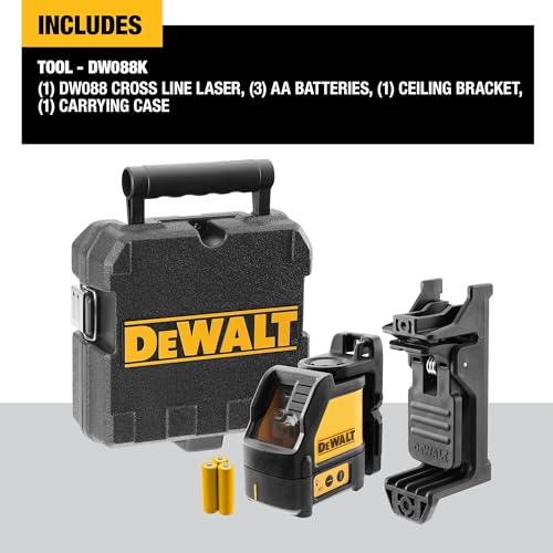 DEWALT Self-Leveling Cross Line Laser, Red Beam