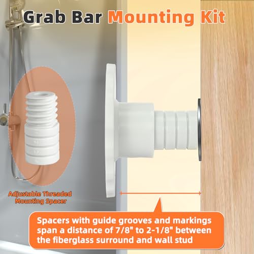Fiberglass Shower Grab Bar Mounting Kit with Anchors