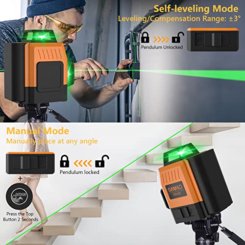 OMMO 8-Line Green Laser Level with Magnetic Stand