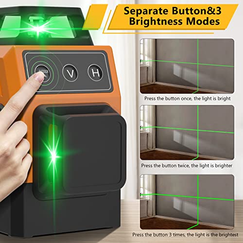 OMMO 8-Line Green Laser Level with Magnetic Stand
