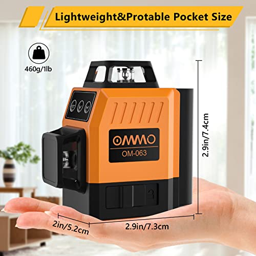 OMMO 8-Line Green Laser Level with Magnetic Stand