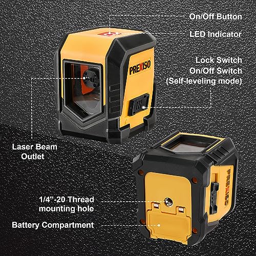 PREXISO Self-Leveling Cross Line Laser Level Tool