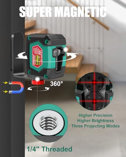 HYCHIKA 50 ft Self-Leveling Cross Line Laser Level
