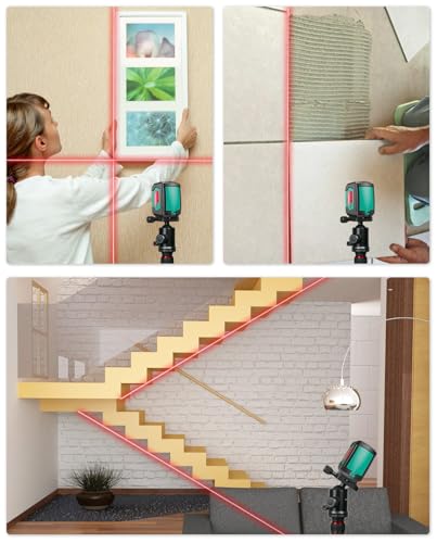 HYCHIKA 50 ft Self-Leveling Cross Line Laser Level