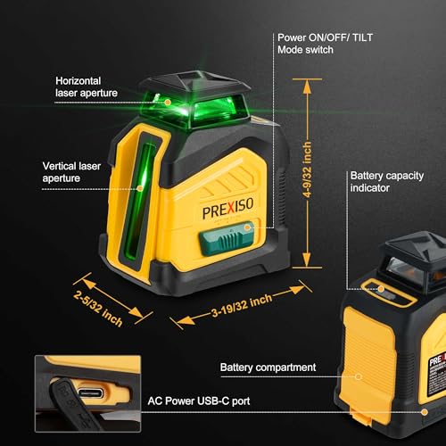 PREXISO 360° Self-Leveling Cross Line Laser Level