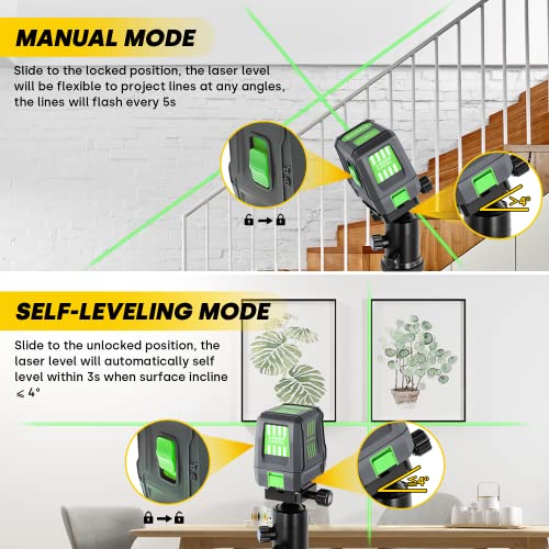 ENVENTOR Green Self-Leveling Cross Line Laser Level
