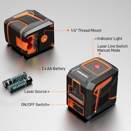 GOCHIFIX Self-Leveling Green Cross Line Laser 100ft